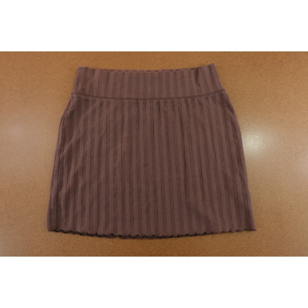 Offline‎ by Aerie Womens Size Medium Brown Rib Knit High Rise Pull On Mini Skirt